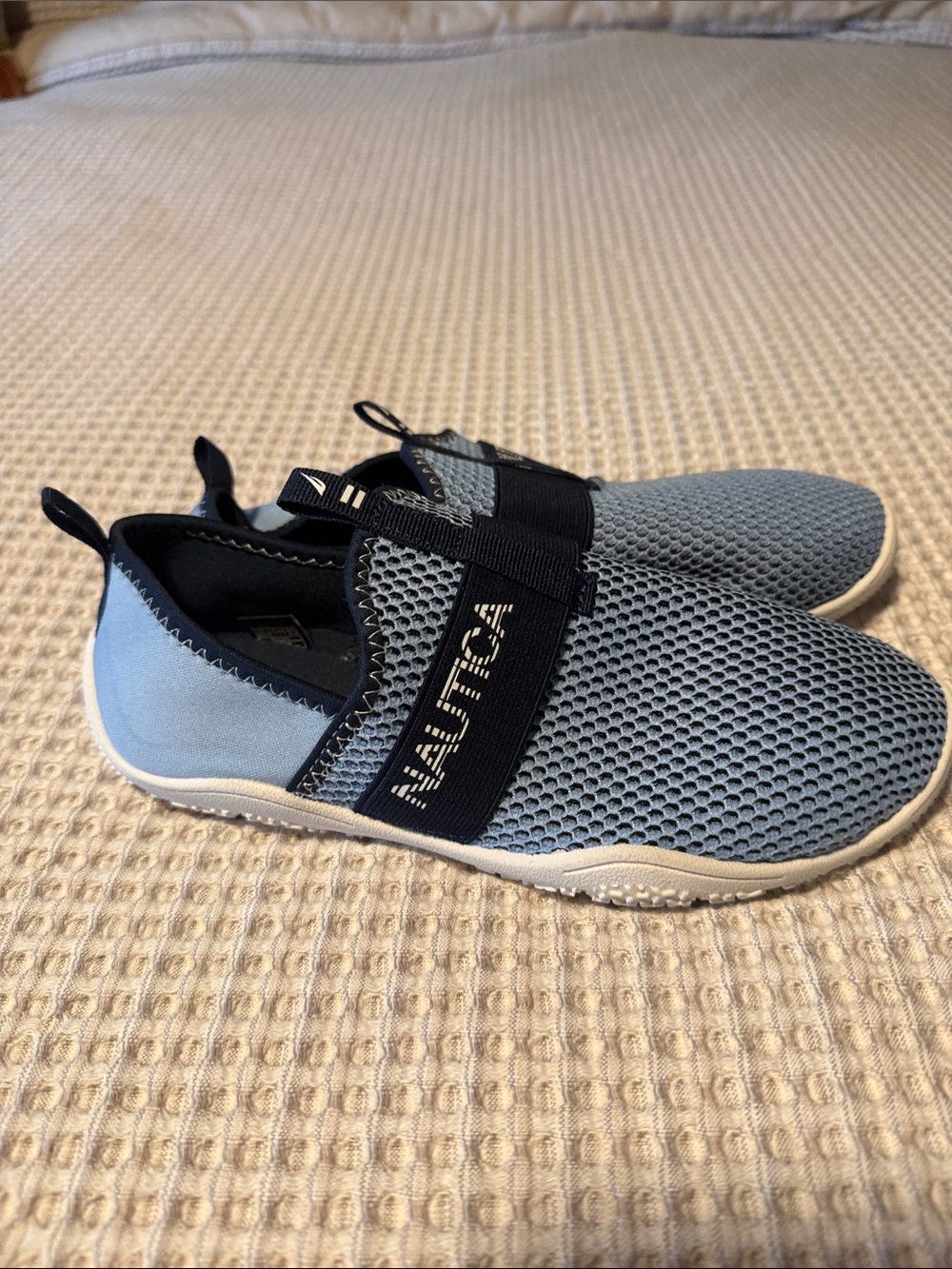 Nautica Men’s Light Blue and Navy Slip-On Mesh Athletic Water Shoe